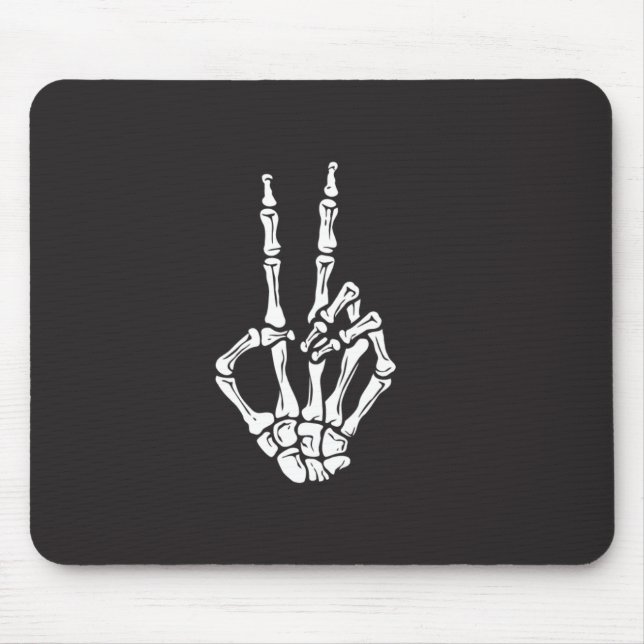 Skeleton hand with Peace sign on  Mouse Pad (Front)