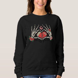 Skeleton Hand with Rose Broken Heart in Dome Anti  Sweatshirt