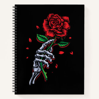Skeleton Hand with Rose – Gothic Romance Art Notebook