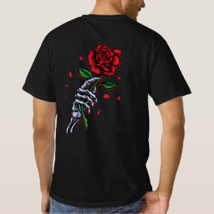 Skeleton Hand with Rose – Gothic Romance Art T-Shirt