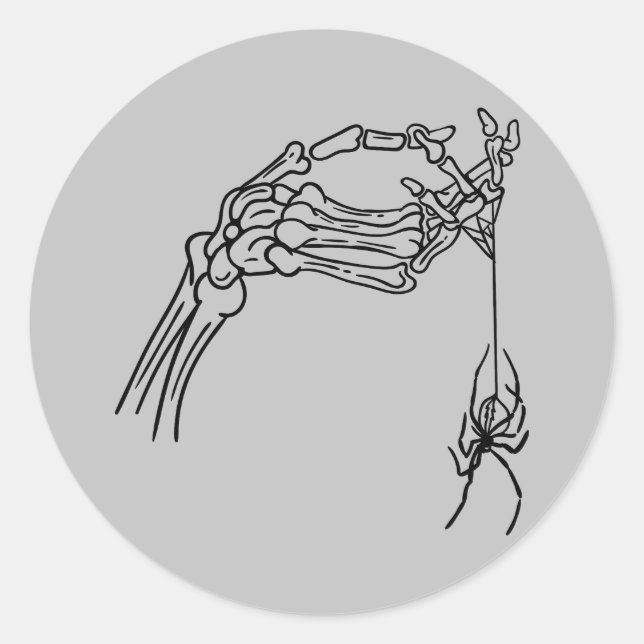 Skeleton Hand with Spider Sticker (Front)