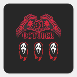 Skeleton Hands 31/10 Classic Square Sticker