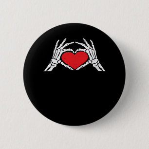 Skeleton Hands A Red Heart Classic 6 Cm Round Badge