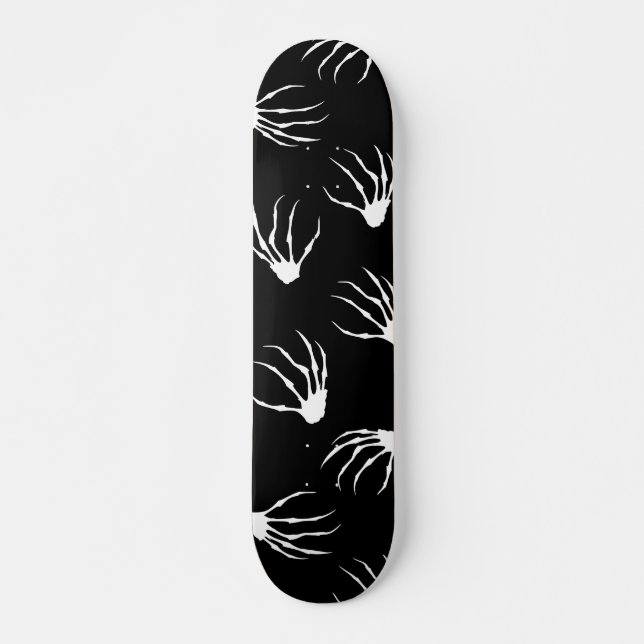 Skeleton Hands - Black Skateboard (Front)