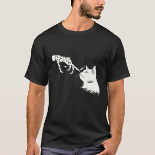 Skeleton Hands Boop a Happy Cat T-Shirt