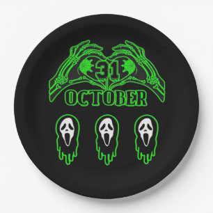 Skeleton Hands Classic Design Paper Plate