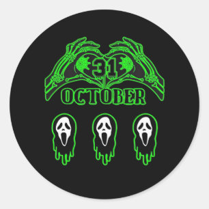 Skeleton Hands Classic Design Round Sticker