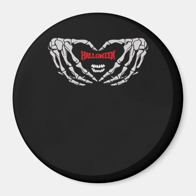 Skeleton Hands Folded In A Heart. Funny Halloween  Magnet (Front)