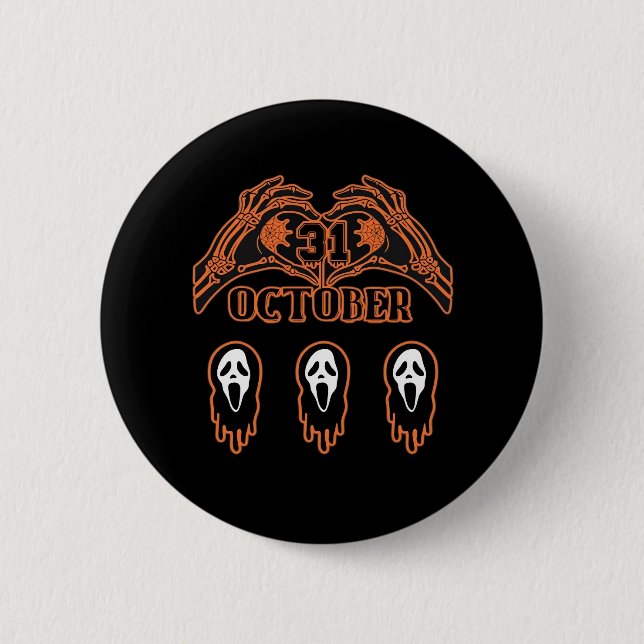 Skeleton Hands For Classic Halloween 6 Cm Round Badge (Front)