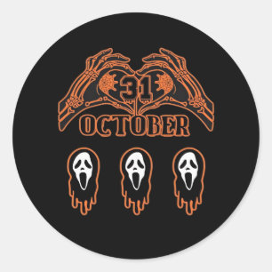 Skeleton Hands For Classic Halloween Round Sticker