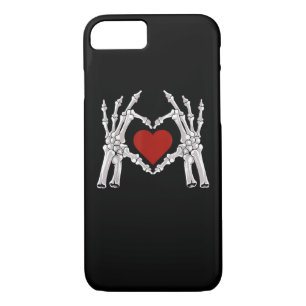 Skeleton Hands Form A Heart With Red Heart iPhone 8/7 Case