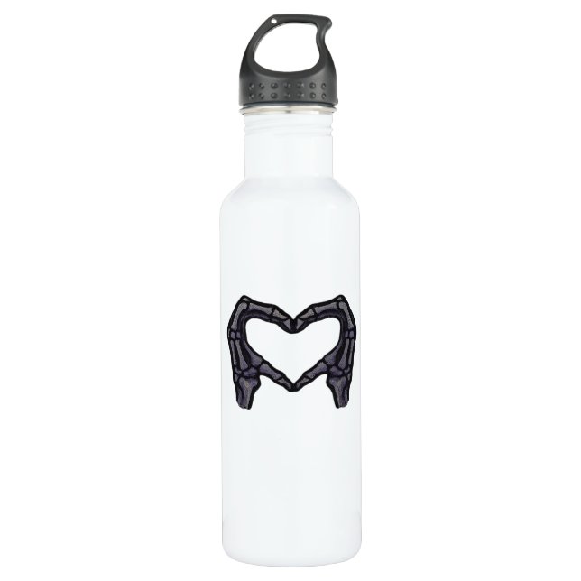 Skeleton Hands Forming A Heart  710 Ml Water Bottle (Front)