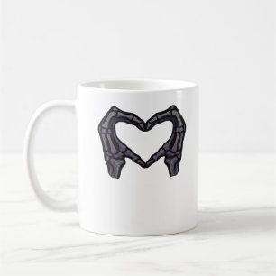 Skeleton Hands Forming A Heart  Coffee Mug