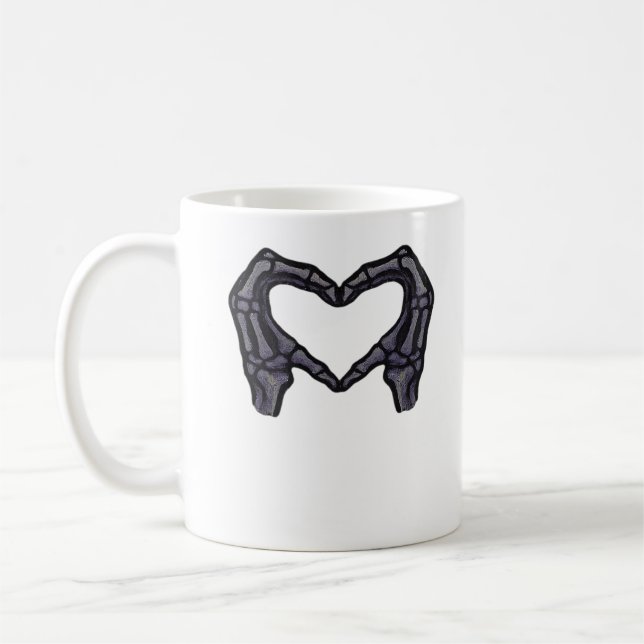 Skeleton Hands Forming A Heart  Coffee Mug (Left)