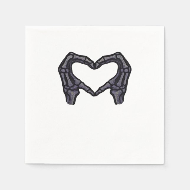 Skeleton Hands Forming A Heart  Napkin (Front)