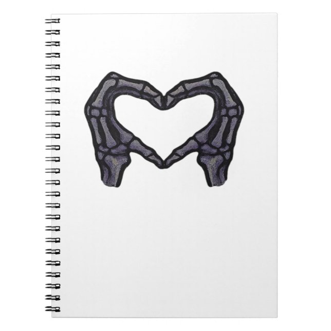 Skeleton Hands Forming A Heart  Notebook (Front)