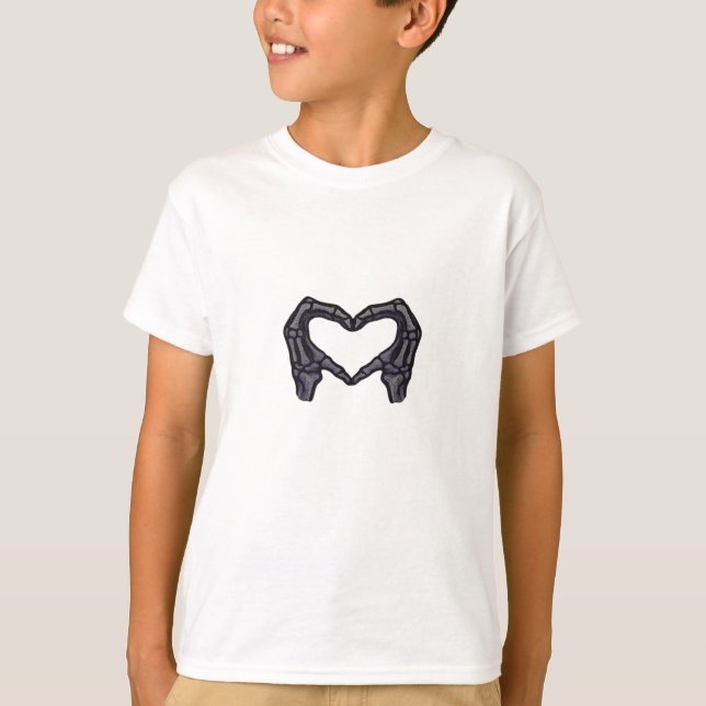 Skeleton Hands Forming A Heart  T-Shirt (Front)