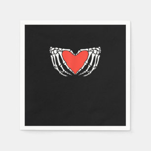 Skeleton Hands Forming Heart – Creepy Gothic Hallo Napkin