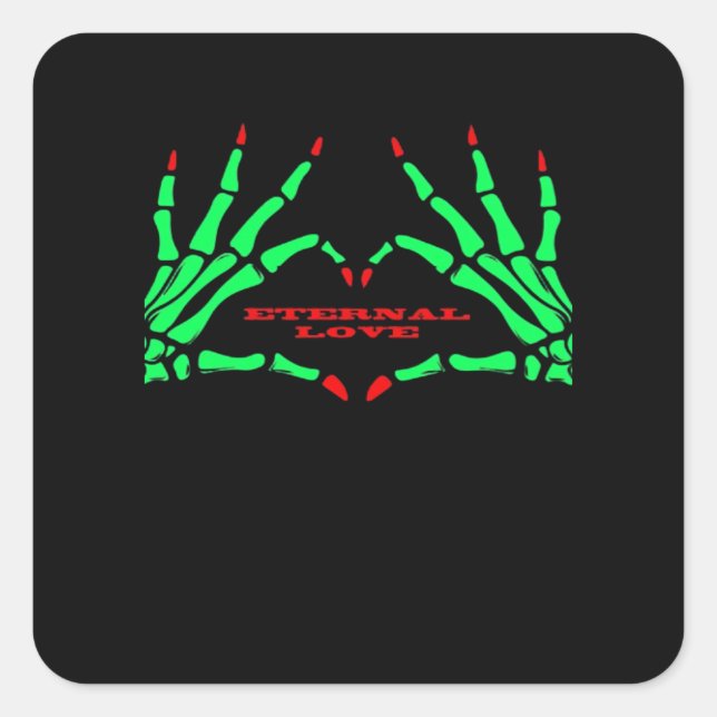 Skeleton Hands - Funny Halloween Square Sticker (Front)