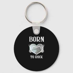 Skeleton Hands Grey Heart Graphic For  Classic Key Ring