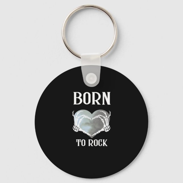 Skeleton Hands Grey Heart Graphic For  Classic Key Ring (Front)