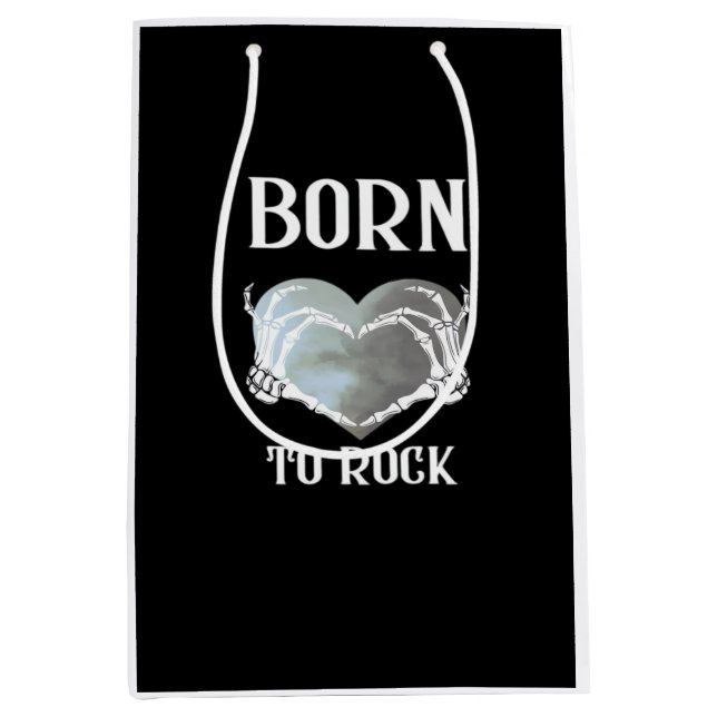 Skeleton Hands Grey Heart Graphic For  Classic Medium Gift Bag (Front)