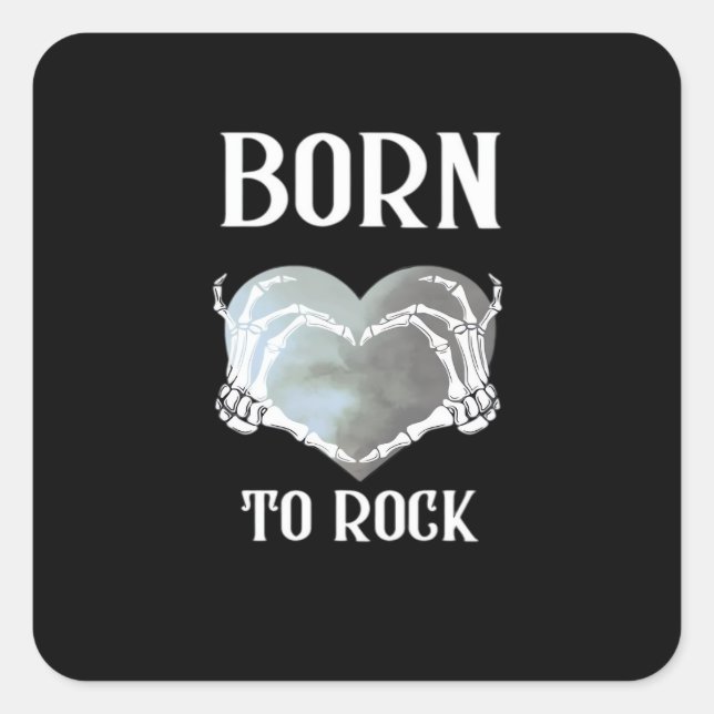 Skeleton Hands Grey Heart Graphic For  Classic Square Sticker (Front)