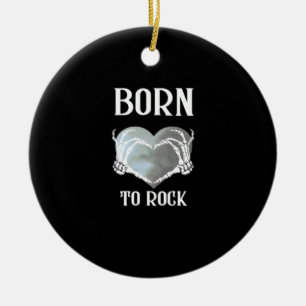 Skeleton Hands Grey Heart Modern Aesthetic Ceramic Ornament