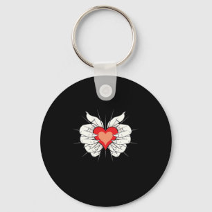Skeleton Hands Heart Classic Aesthetic Key Ring