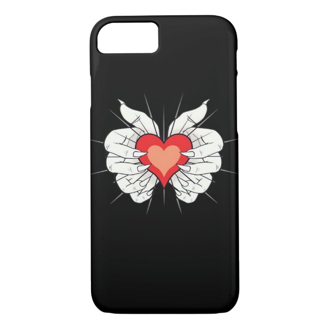 Skeleton Hands Heart Classic Case-Mate iPhone Case (Back)
