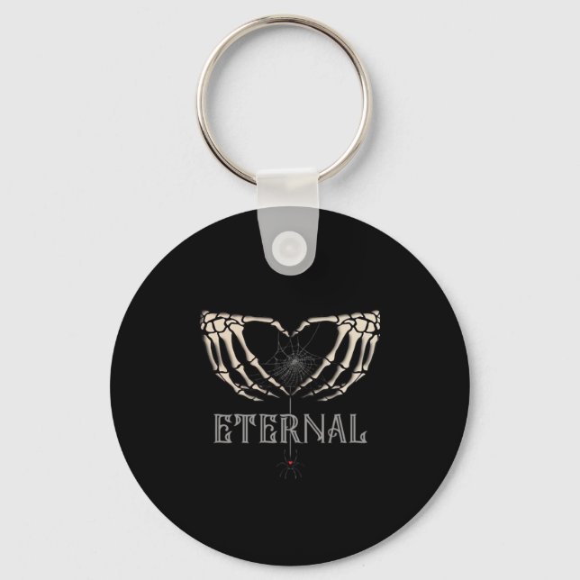 Skeleton Hands Heart Classic Key Ring (Front)