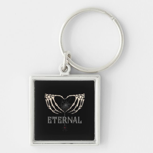Skeleton Hands Heart Classic Key Ring (Front)