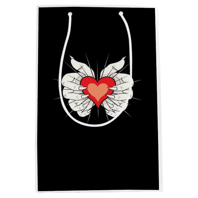 Skeleton Hands Heart Classic Medium Gift Bag (Front)