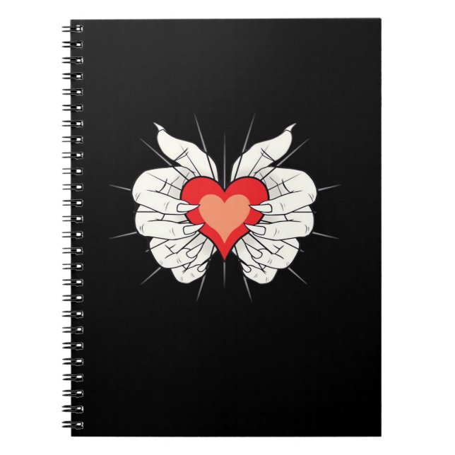 Skeleton Hands Heart Classic Notebook (Front)