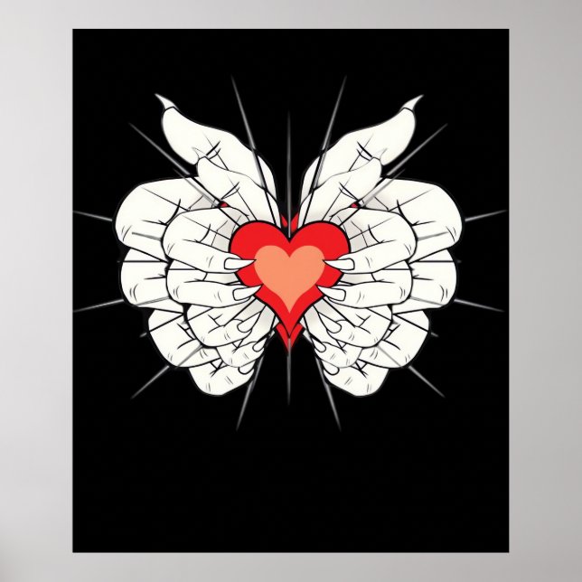 Skeleton Hands Heart Classic Poster (Front)