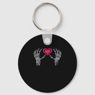 Skeleton Hands Heart Cute Key Ring