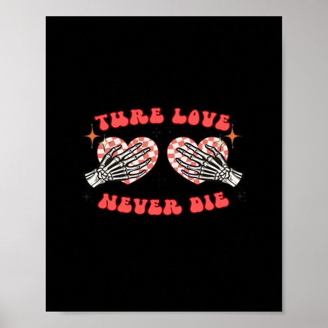 Skeleton Hands Heart Design Classic Aesthetic Poster (Front)