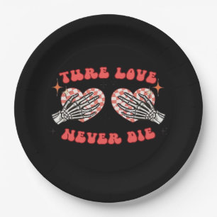 Skeleton Hands Heart Design Classic Paper Plate