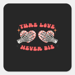 Skeleton Hands Heart Design Classic Square Sticker