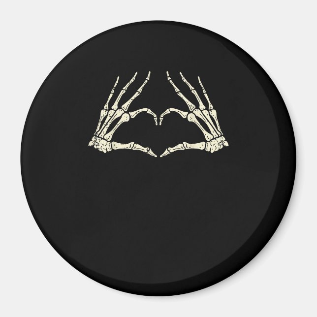 Skeleton Hands Heart Funny Halloween Men Women Kid Magnet (Front)