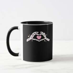 Skeleton Hands Heart Funny Mug
