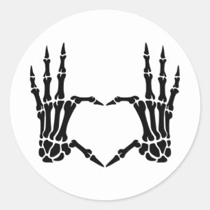Skeleton Hands Heart Gesture Sticker