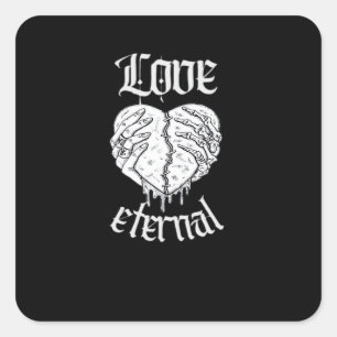 Skeleton Hands Heart Gothic Classic Square Sticker