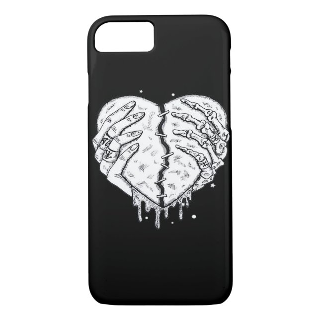 Skeleton Hands Heart– Gothic  Heart Classic Case-Mate iPhone Case (Back)
