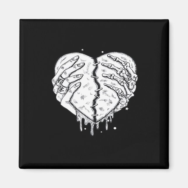 Skeleton Hands Heart– Gothic  Heart Classic Magnet (Front)