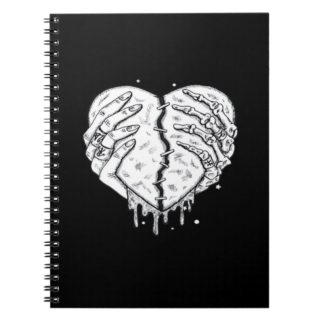 Skeleton Hands Heart– Gothic  Heart Classic Notebook (Front)