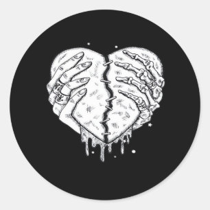 Skeleton Hands Heart– Gothic  Heart Classic Round Sticker