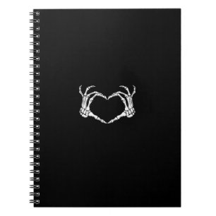 Skeleton Hands Heart Graphic Bold Impression Notebook