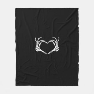 Skeleton Hands Heart Graphic Fleece Blanket