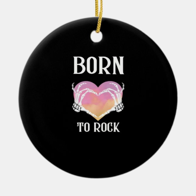 Skeleton Hands Heart Graphic For Classic Ceramic Ornament (Front)